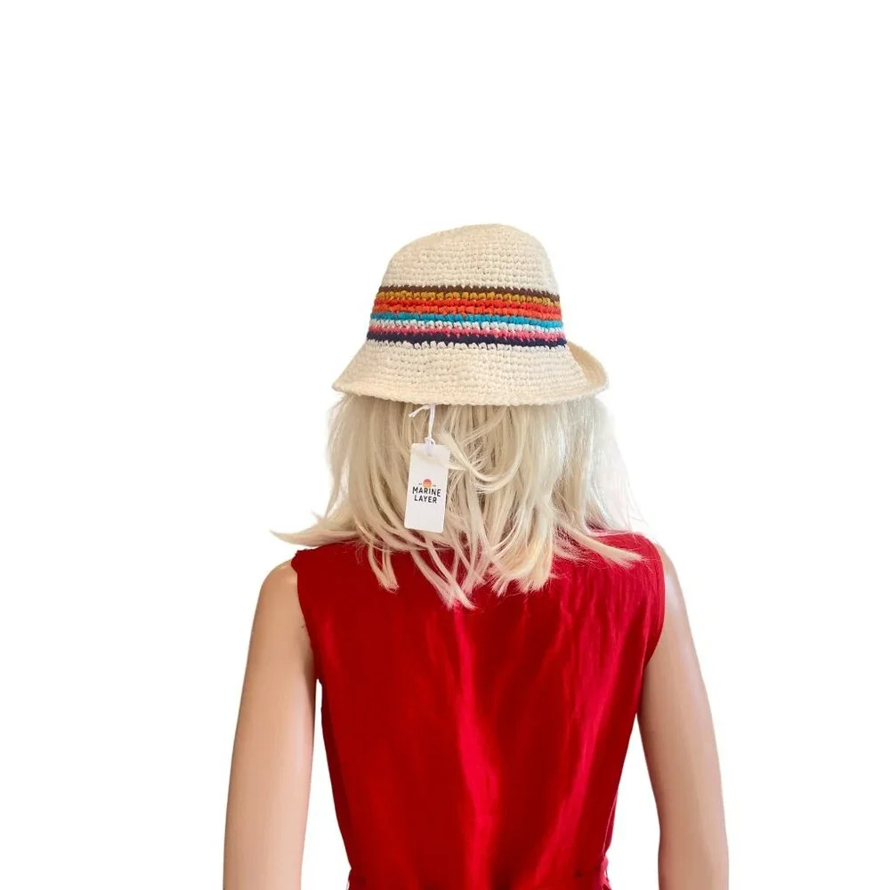 NWT Marine Layer Crochet Bucket Hat in Multi Stripe MSRP$75 - Picture 12 of 15